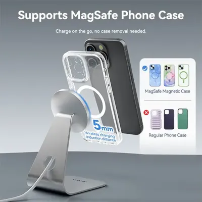 image of VENTION FGHIF 15W Magnetic Wireless Charger Stand with MagSafe with Spec and Price in BDT