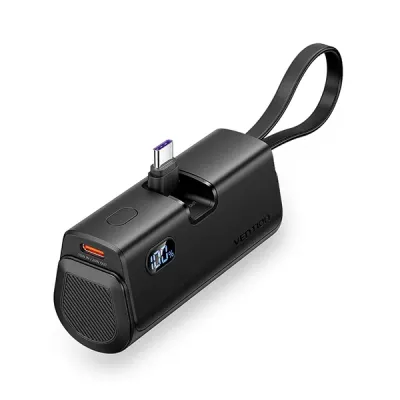 VENTION FHQB0 LED Display 4800mAh Power Bank - Black image of VENTION FHQB0 LED Display 4800mAh Power Bank - Black with Spec and Price in BDT
