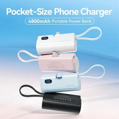 image of VENTION FHQL0 LED Display 4800mAh Power Bank - Blue with Spec and Price in BDT