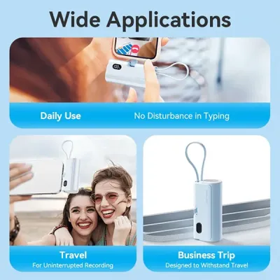 image of VENTION FHQW0 LED Display 4800mAh Power Bank - White with Spec and Price in BDT