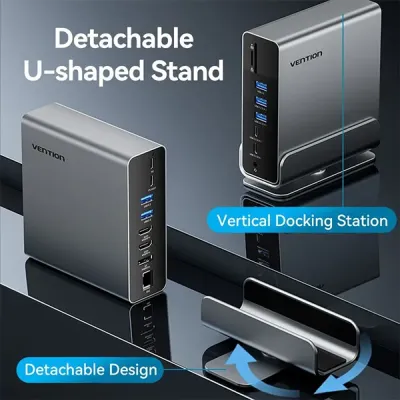 image of VENTION TPUH0 Multi-Functional 15-in-1 USB-C MST Docking Station with Spec and Price in BDT