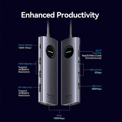 image of VENTION TQWHB Multifunction 10-in-1 Docking Station with Spec and Price in BDT