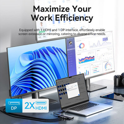 image of VENTION TQWHB Multifunction 10-in-1 Docking Station with Spec and Price in BDT