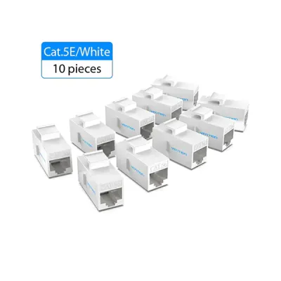 image of VENTION VDD-B11-W Cat.5E UTP Keystone Jack Coupler (10 Pack) with Spec and Price in BDT
