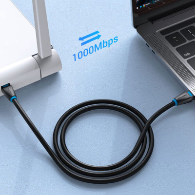 image of VENTION IBKBJ Cat.6 UTP Patch Cable 5M Black with Spec and Price in BDT