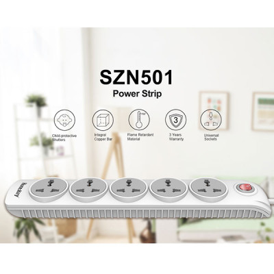 image of Huntkey SZN 501 3 Pin Power Strip with Spec and Price in BDT