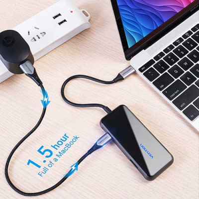 image of Vention TFDHB Multi-function USB-C to USB3.0/PD Docking Station 0.15M Mirrored Surface Type with Spec and Price in BDT