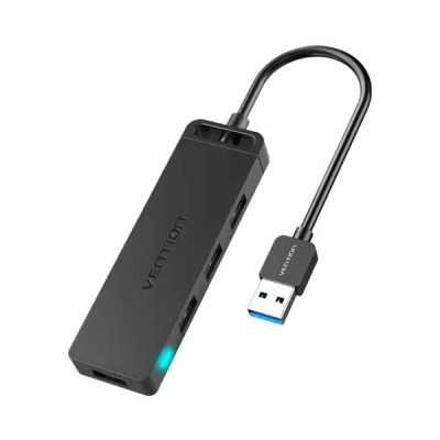 image of VENTION CHLBF 4-Port USB 3.0 Hub With Power Supply 1M Black  with Spec and Price in BDT